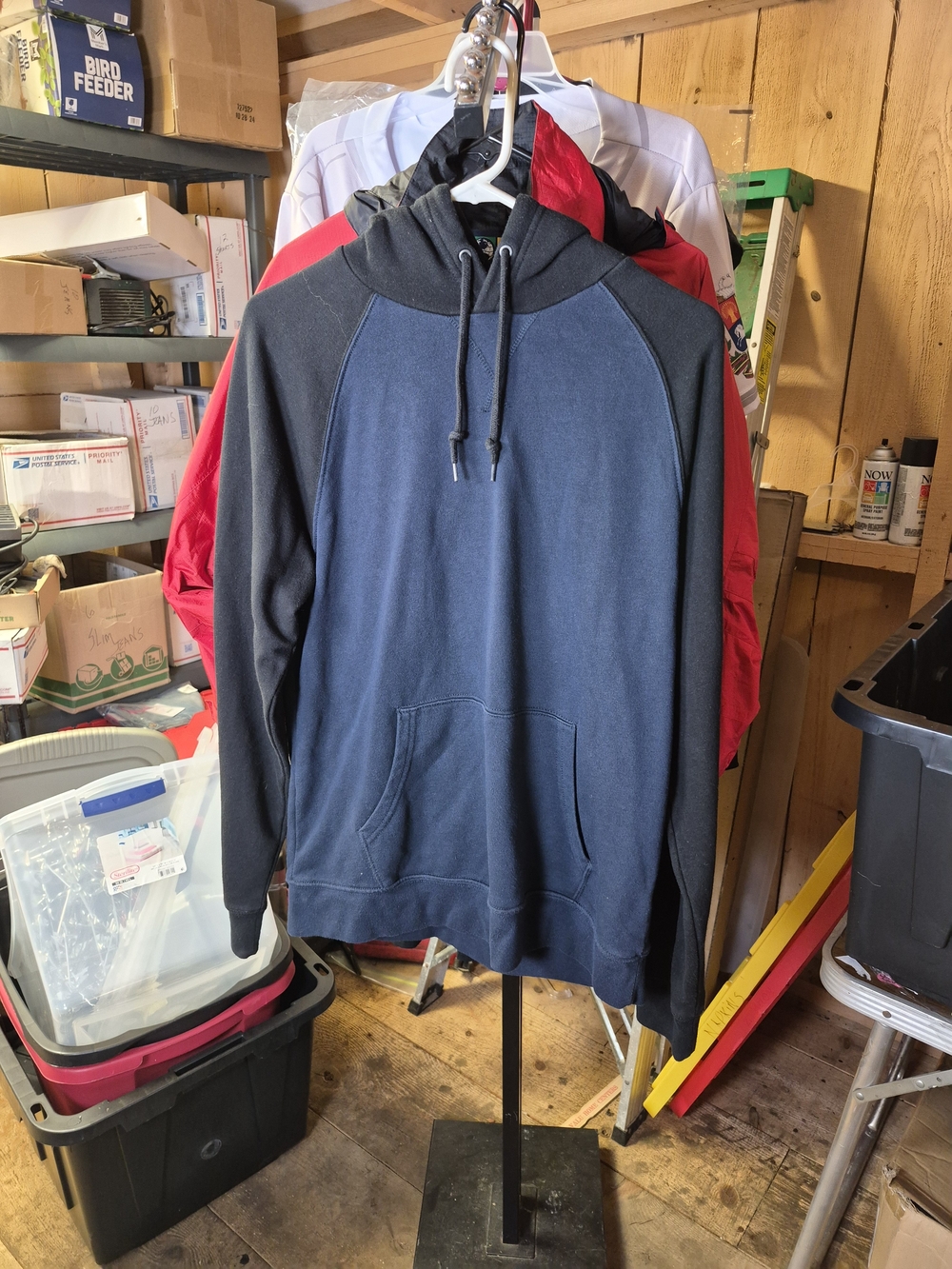 Old Navy Navy and Black Hooded Pullover Sweatshirt Bin 55
